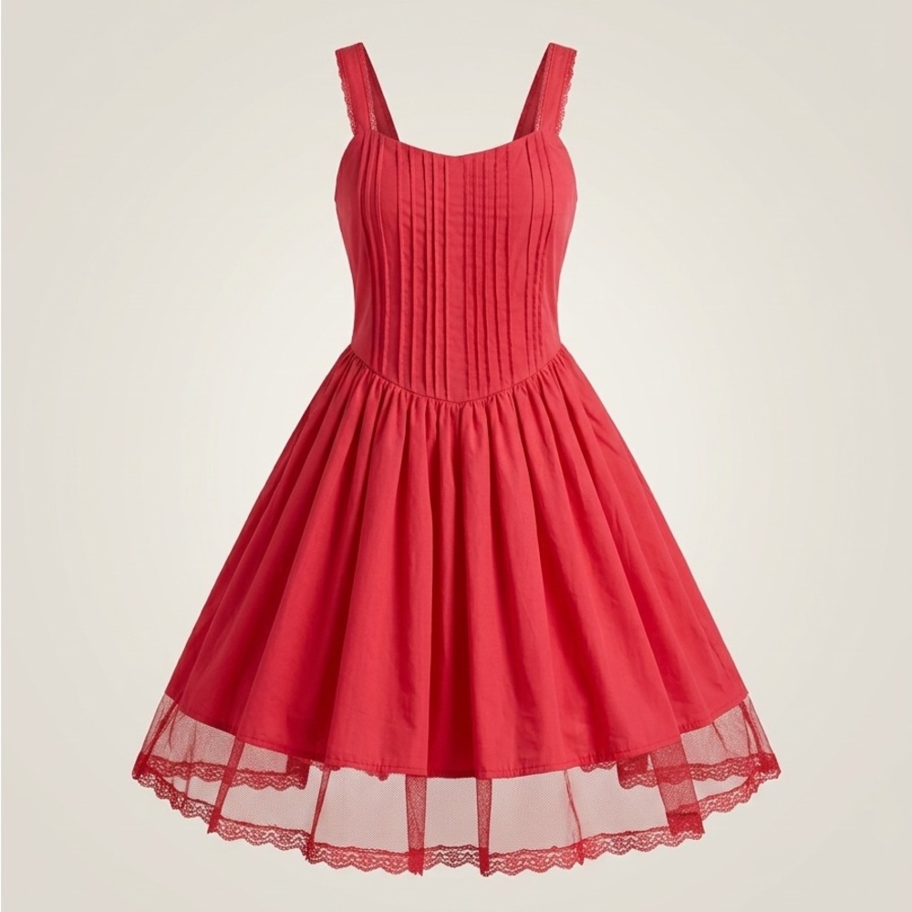Red Sleeveless Fit-and-Flare Mini Dress